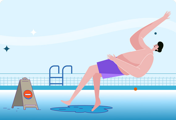 clipart-of-man-slipping-near-pool